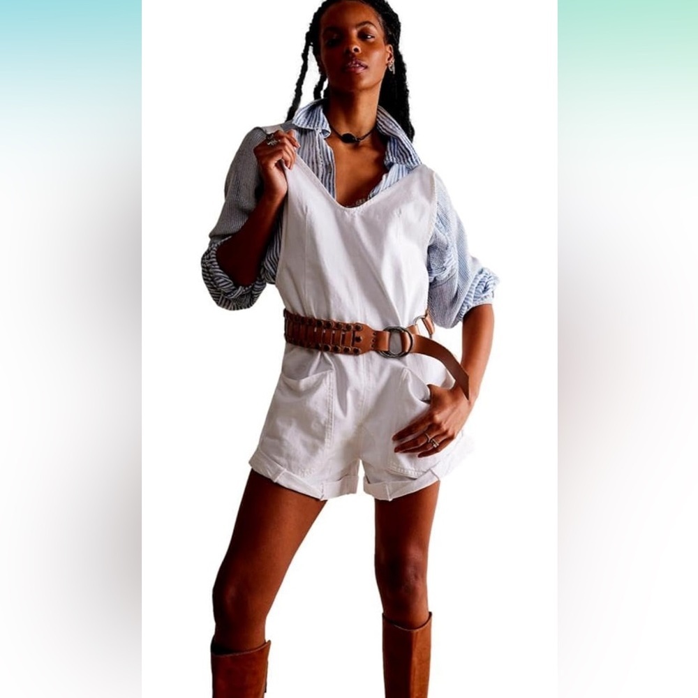 Free People High Roller Shortall - Optic White (XS)
